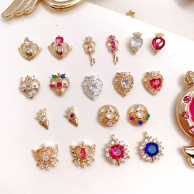 Breloques de décoration d'ongles en cristal 3D en Zircon Sailor Moon