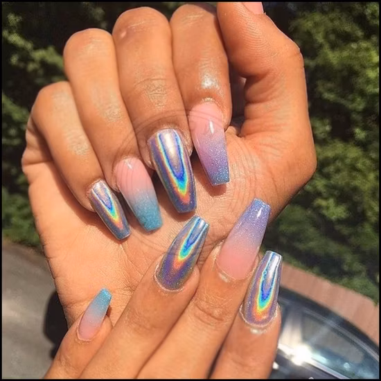 Poudre de paillettes holographiques pour ongles, pigments pour ongles