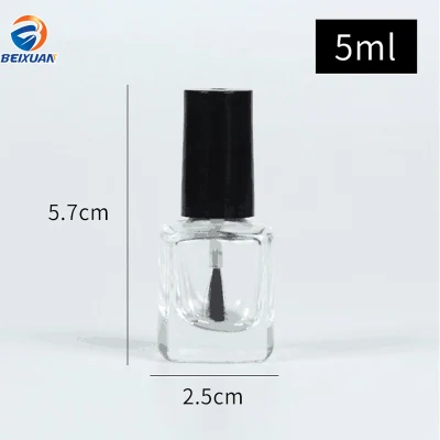 Bouteille vide en verre pour vernis à ongles, 5ml, populaire, petite brosse Portable, récipient pour Nail Art, vente en gros, avec Multi